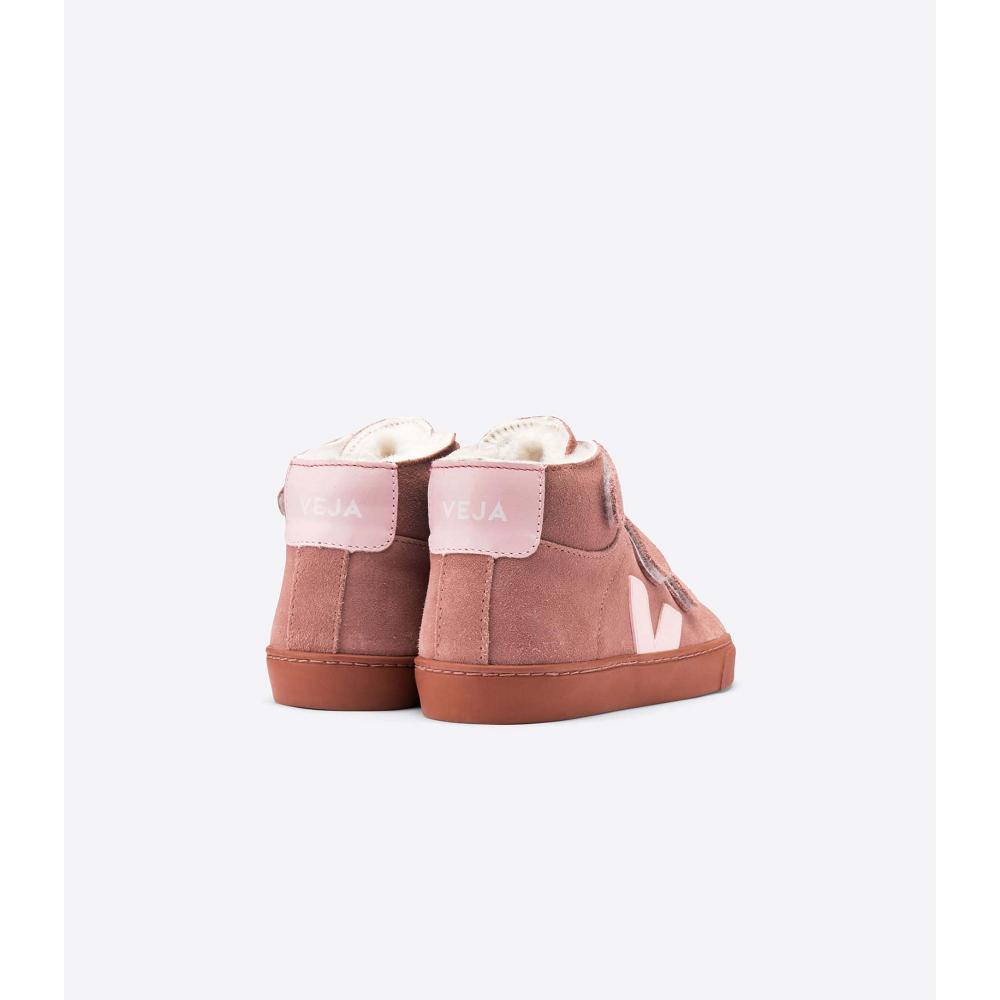 Veja ESPLAR MID FURED SUEDE Høye Barn Rosa | NO 688QMA